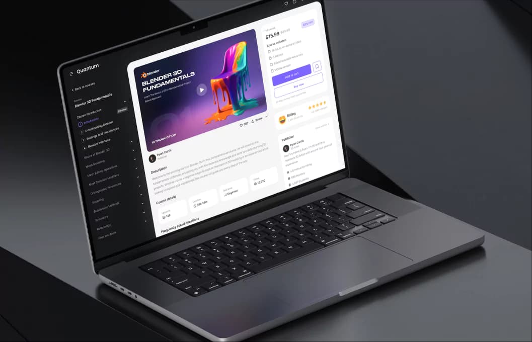 Courses website template preview
