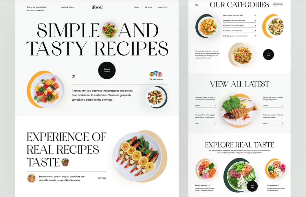 Restaurant website template preview